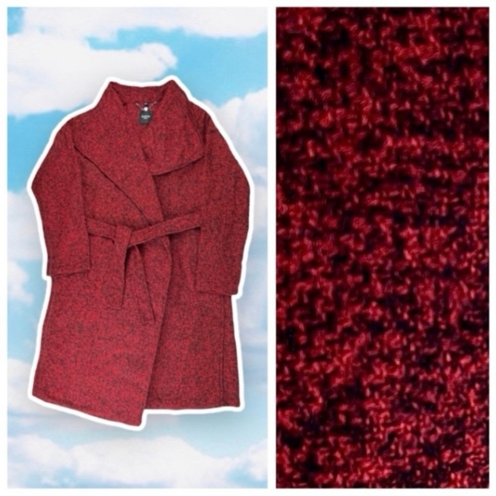 NWOT BEBE Marled Boucle Wrap Sweater Coat Coatigan Duster Swacket Jacket